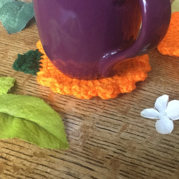 Crochet pumpkin coasters - Picture 3 of 8